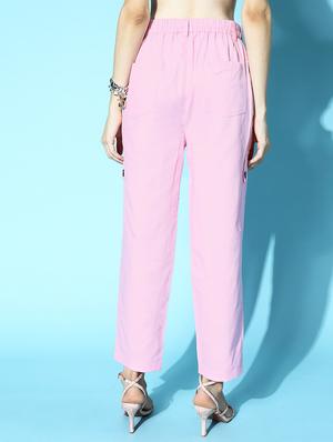 high rise solid flat front trouser - 18475723 - Standard Image - 3