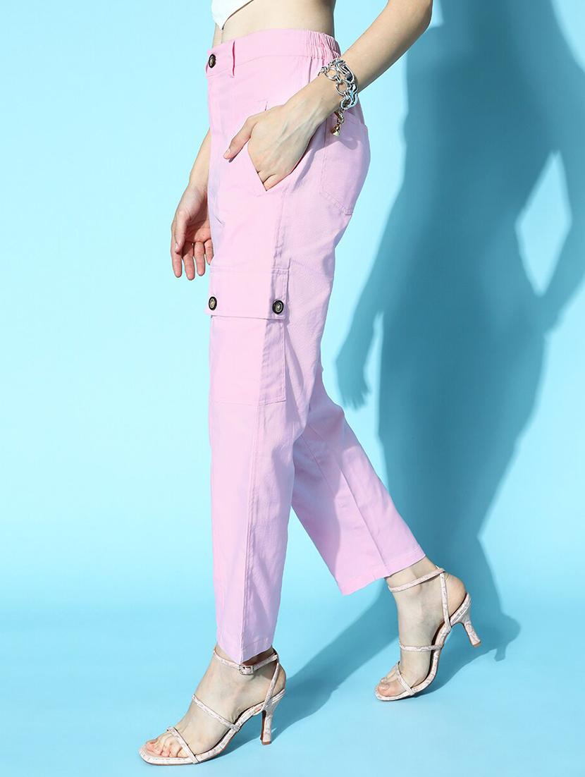 high rise solid flat front trouser - 18475723 - Zoom Image - 2