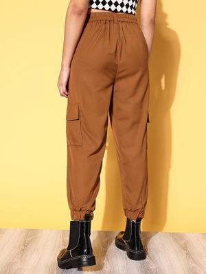 high rise solid flat front trouser - 18475730 - Standard Image - 3