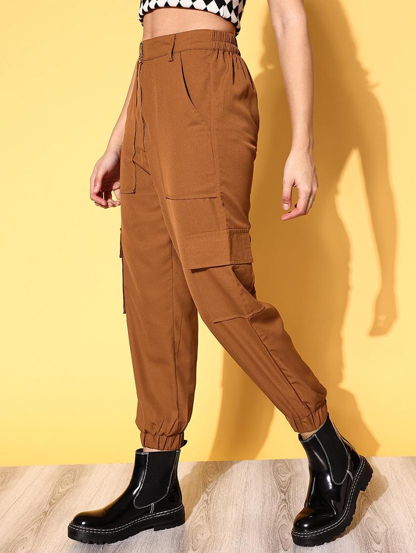 high rise solid flat front trouser - 18475730 - Zoom Image - 2