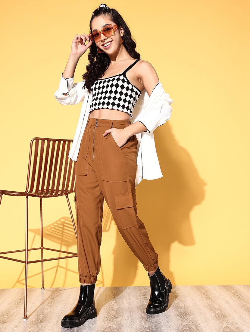 high rise solid flat front trouser - 18475730 - Zoom Image - 4