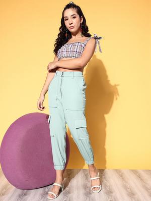 high rise solid cargo trouser - 18475732 - Standard Image - 4