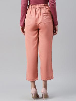high rise solid flat front trouser - 18475734 - Standard Image - 3