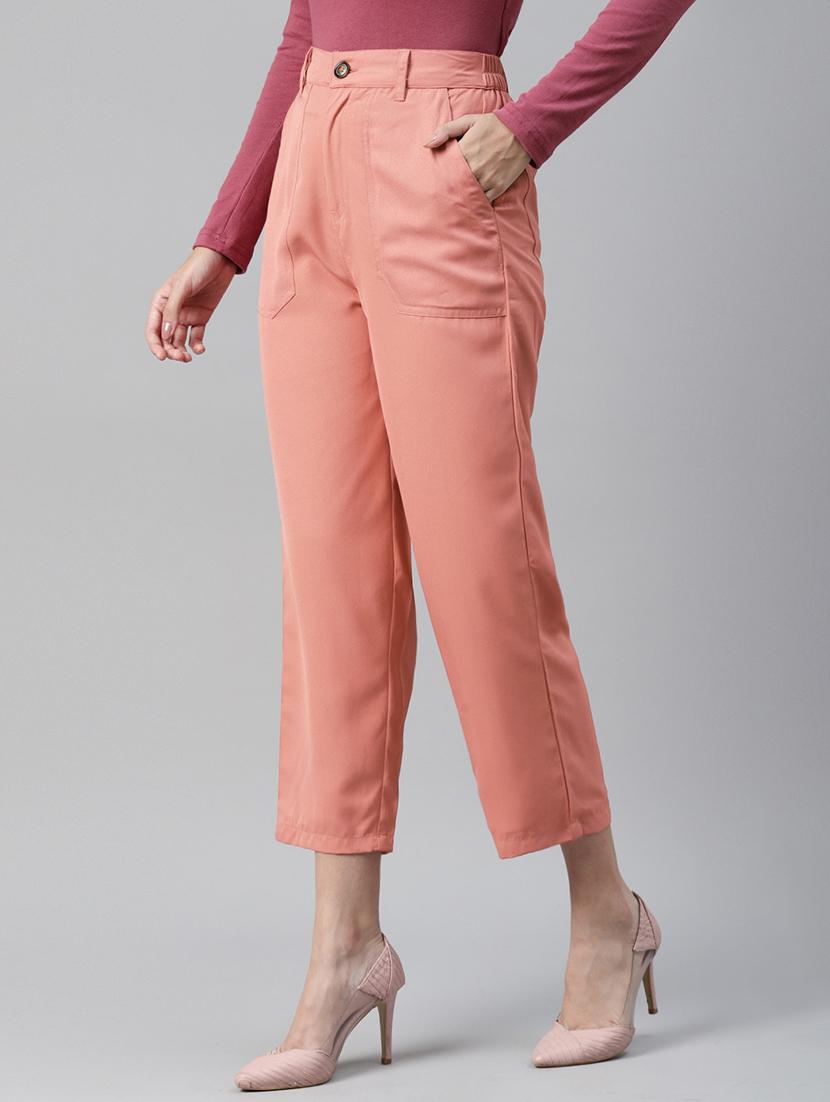 high rise solid flat front trouser - 18475734 - Zoom Image - 2