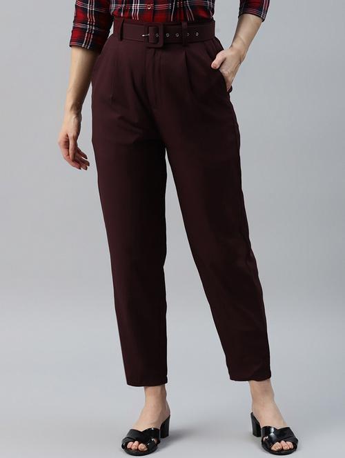 high rise solid pleated trouser - 18475747 - Standard Image - 1