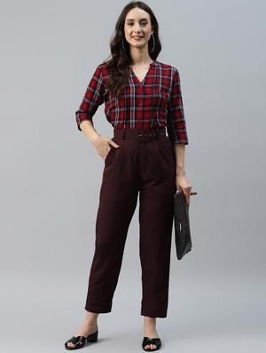 high rise solid pleated trouser - 18475747 - Standard Image - 4