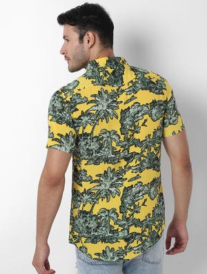 yellow printed casual shirt - 18475979 - Standard Image - 3