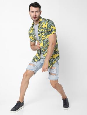 yellow printed casual shirt - 18475979 - Standard Image - 4
