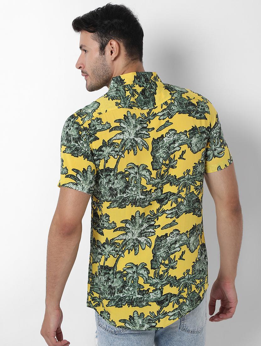 yellow printed casual shirt - 18475979 - Zoom Image - 3