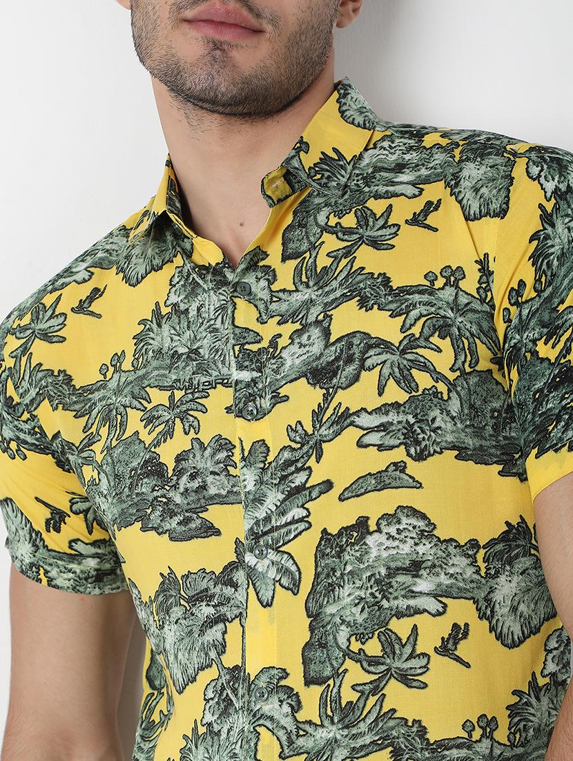 yellow printed casual shirt - 18475979 - Zoom Image - 5