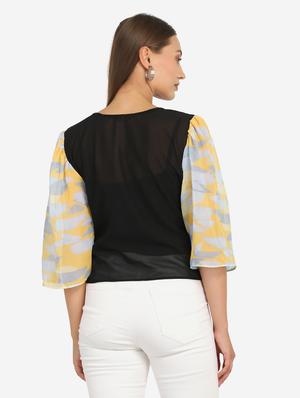 v neck solid crop top - 18476095 - Standard Image - 4