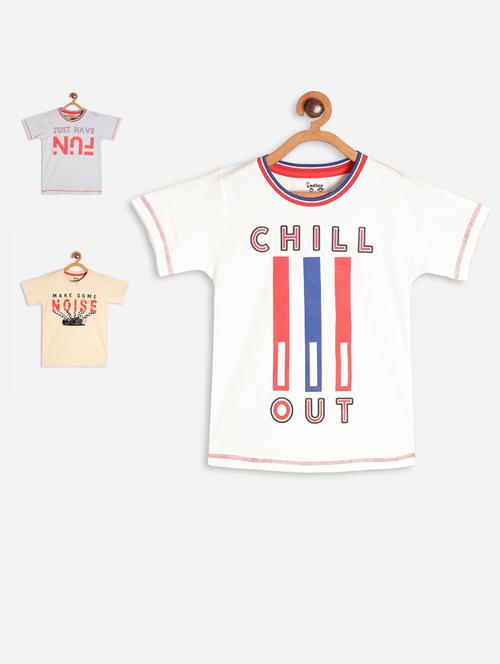boys set of 3 round neck printed t-shirt - 18476179 - Standard Image - 1