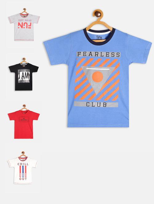 boys set of 5 round neck printed t-shirt - 18476197 - Standard Image - 1