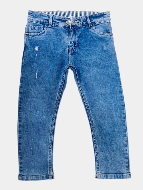 boys blue washed denim jeans - 18476214 - Standard Image - 1
