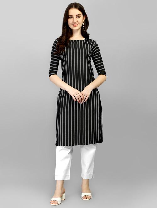 striped straight kurta - 18476227 - Standard Image - 1