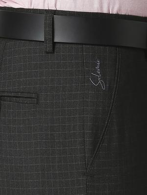 brown checkered formal trouser - 18476789 - Standard Image - 6