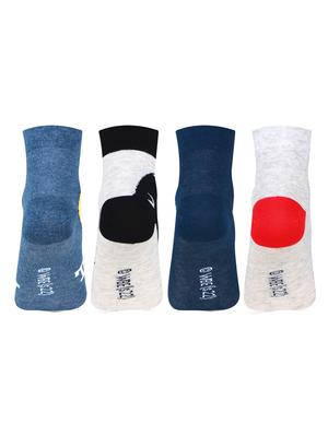 girls pack of 4 printed ankle length socks - 18476932 - Standard Image - 3