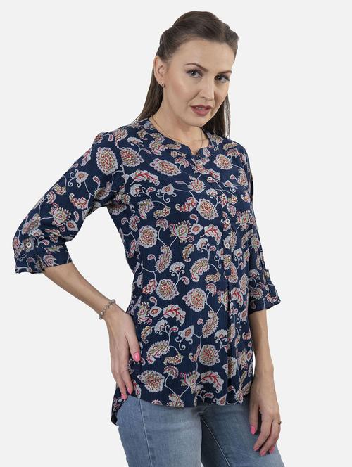 printed fusion kurti - 18476973 - Very Small Image - 1