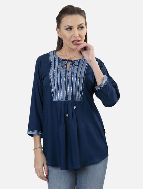 embroidered fusion kurti - 18476974 - Very Small Image - 1