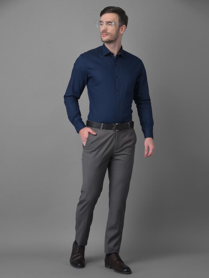 grey solid formal trouser - 18477376 - Zoom Image - 5