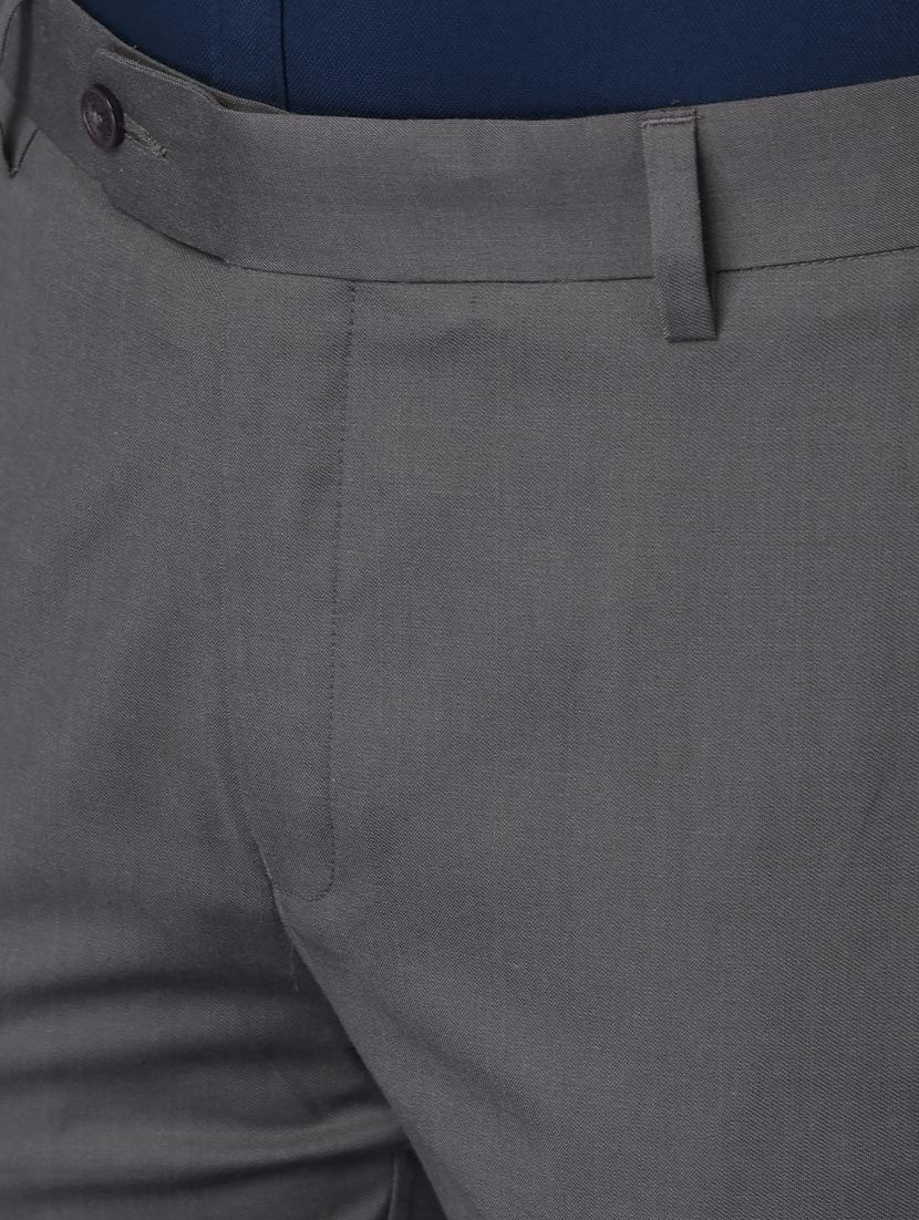grey solid formal trouser - 18477376 - Zoom Image - 6