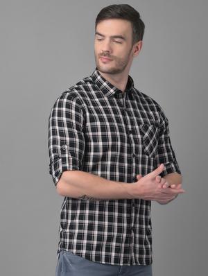 black checkered casual shirt - 18477389 - Standard Image - 3