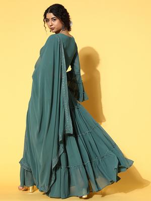sequence embroidered flared lehenga choli with dupatta - 18477670 - Standard Image - 3