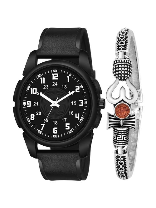 kajaru men analog watch with mahadev bracelet - 18478300 - Very Small Image - 1
