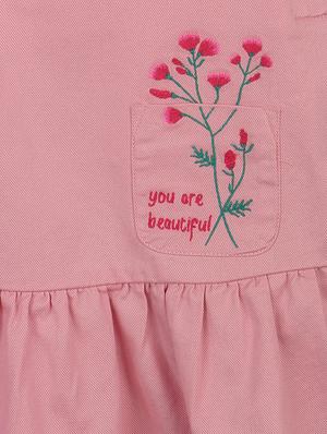 girls pink embroidered frock - 18479052 - Standard Image - 3