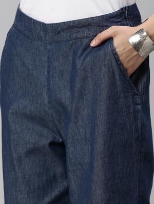 mid rise solid chinos trouser - 18479099 - Standard Image - 5