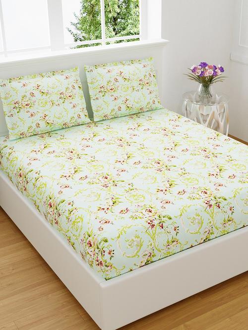 easygoods 320 tc king size bedsheet with 2 pillow covers | daisy - 18479160 - Standard Image - 1