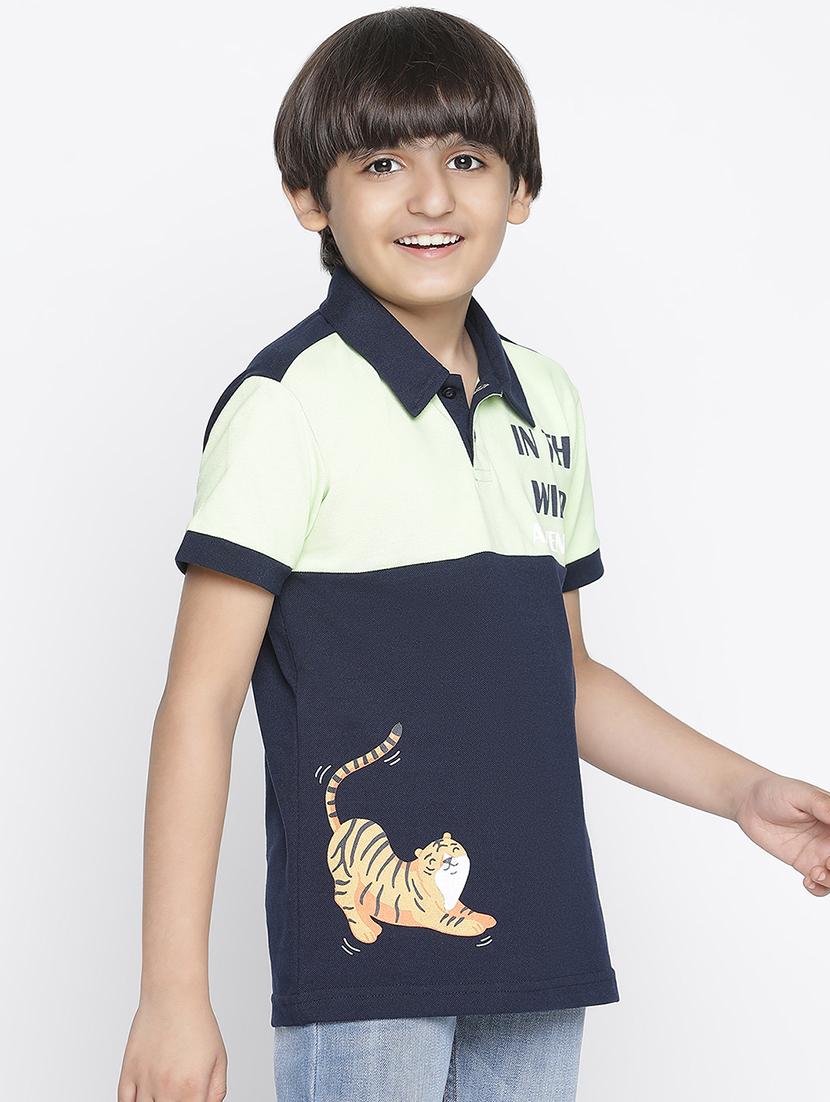 boys navy blue color block t-shirt - 18479420 - Zoom Image - 2