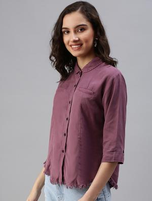 peterpan collar solid shirt - 18479527 - Standard Image - 2