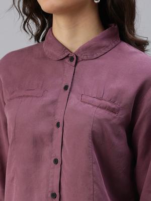 peterpan collar solid shirt - 18479527 - Standard Image - 5