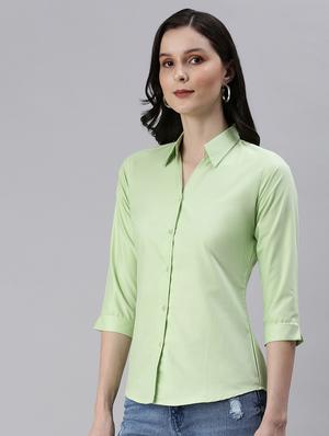 sea green solid regular shirt - 18479533 - Standard Image - 3