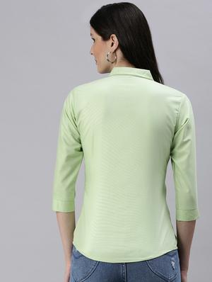 sea green solid regular shirt - 18479533 - Standard Image - 4