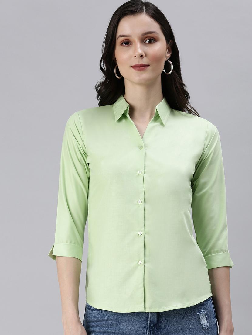 sea green solid regular shirt - 18479533 - Zoom Image - 1