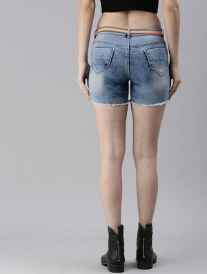 low rise washed shorts - 18479537 - Standard Image - 3