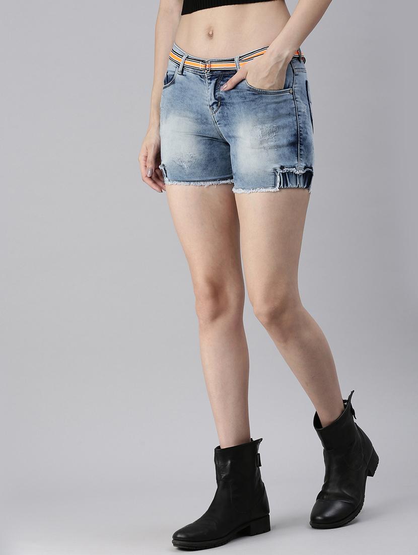 low rise washed shorts - 18479537 - Zoom Image - 2
