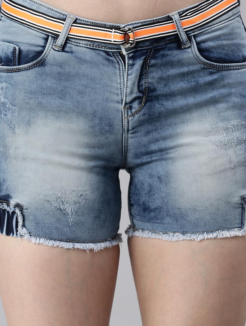 low rise washed shorts - 18479537 - Zoom Image - 5