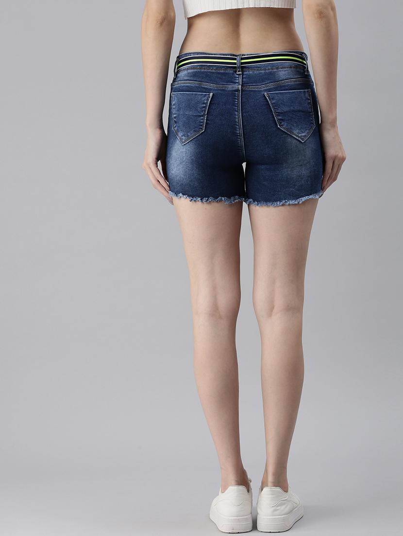 low rise washed shorts - 18479538 - Zoom Image - 3