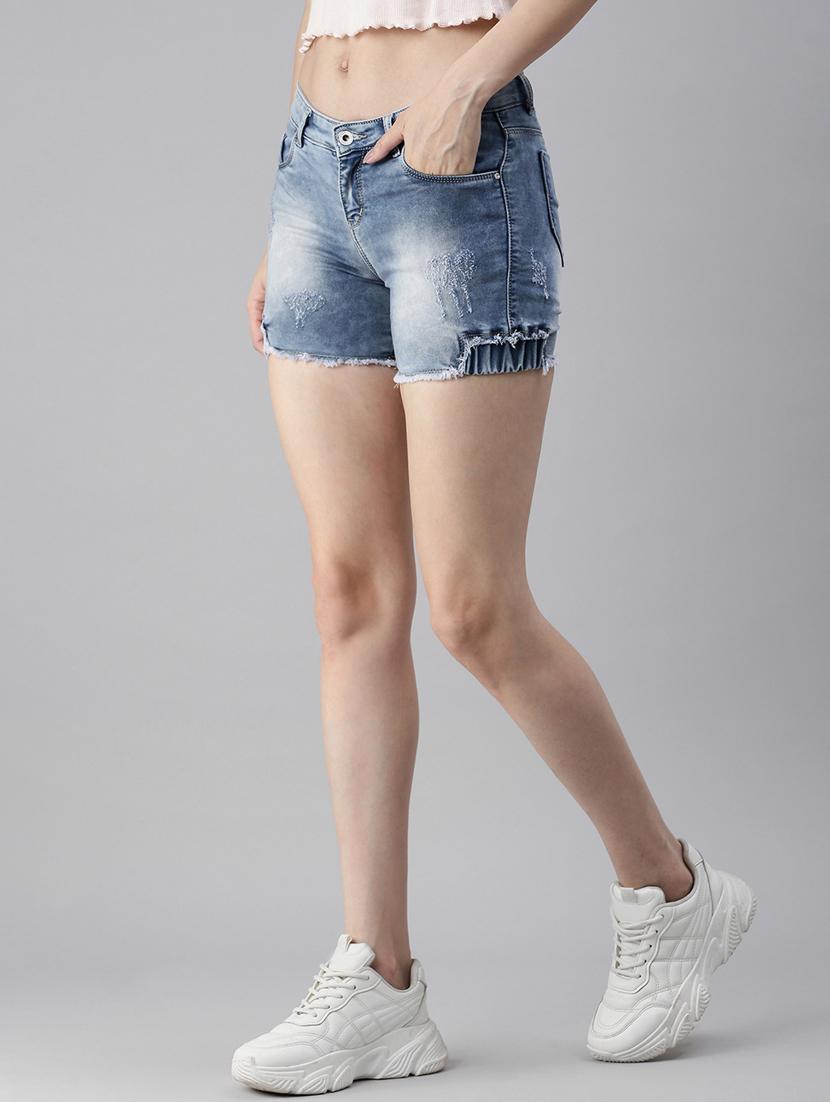 low rise washed shorts - 18479539 - Zoom Image - 2