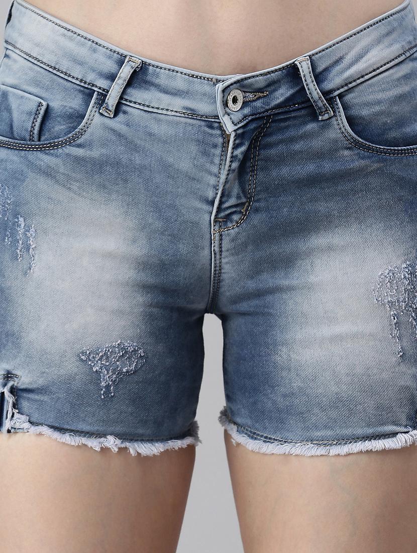 low rise washed shorts - 18479539 - Zoom Image - 5