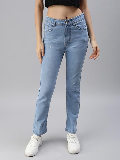 high rise stone washed jeans - 18479584 - Standard Image - 1