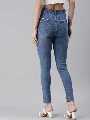 high rise stone washed jeans - 18479594 - Standard Image - 3