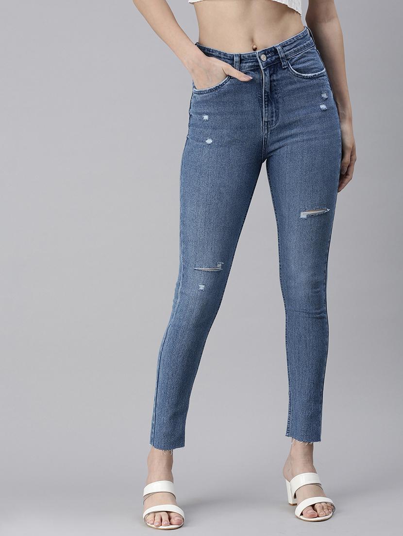 high rise stone washed jeans - 18479594 - Zoom Image - 1