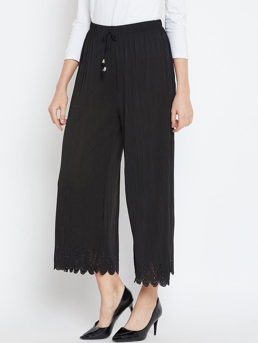drawstring waist solid palazzo - 18479916 - Zoom Image - 2