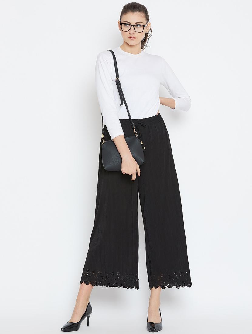 drawstring waist solid palazzo - 18479916 - Zoom Image - 5