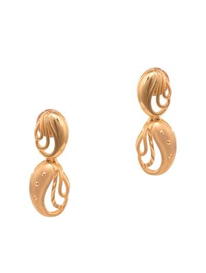 gold plated ad studded oval shaped handcrafted necklace set - 18480166 - Standard Image - 4