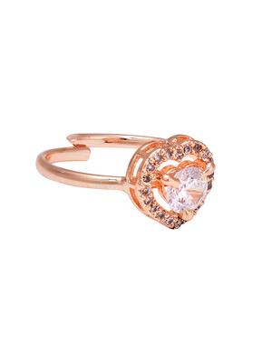 rose gold toned ad studded minimal necklace set combo with wraparound bracelet - 18480168 - Standard Image - 5